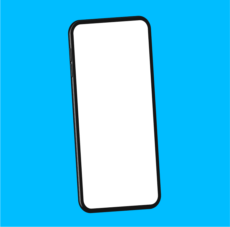 smartphone frame less blank screen rotated position