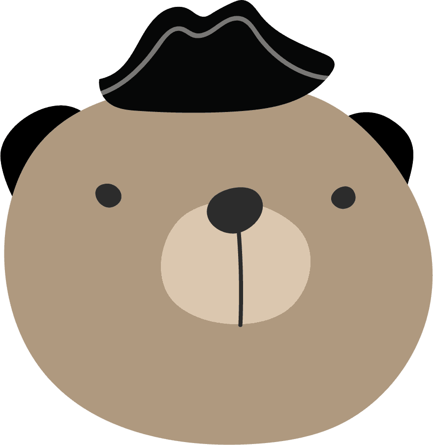 Simple and cute bear smiling face