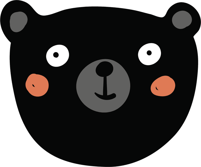 Simple and cute bear smiling face