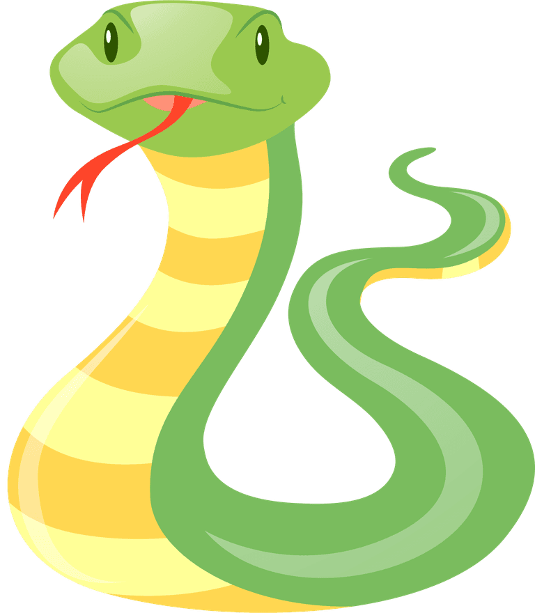 snake wild animals collection featuring playful green cartoon snakes for kids' illustrations