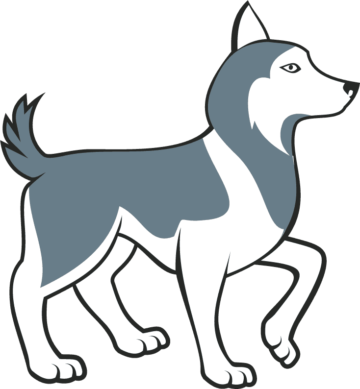 snob dog husky illustration animation vivid lovely