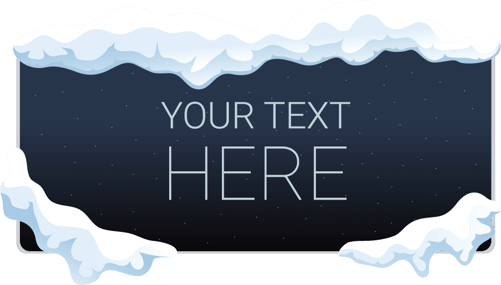 snow ice cap with text here gap banners set illustration