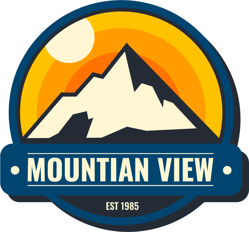 snow mountains flat labels for outdoor adventure and travel enthusiasts