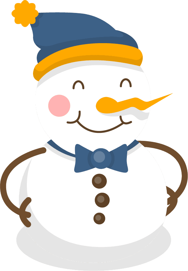 charming snowman character collection flat style for festive greetings and decorations