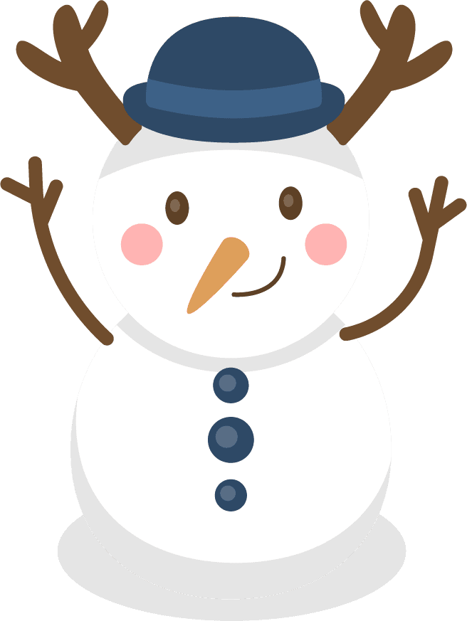 snowman character collection flat with cheerful design for holiday decorations and crafts