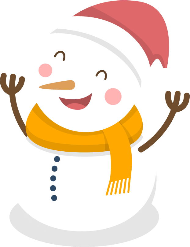 snowman character collection flat cheerful winter theme for festive decorations