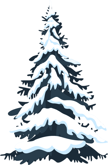 snowy pine tree city scene background cold winter sketch