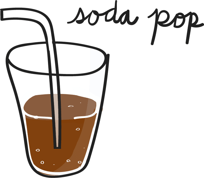 soda drawing style food collection featuring refreshing drinks and playful illustrations for fun designs