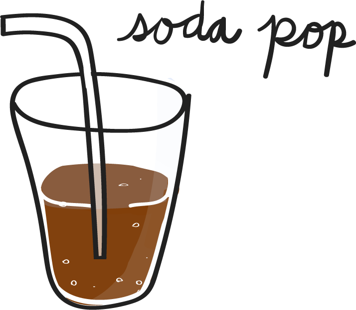 soda drawing style food collection featuring refreshing drinks and playful illustrations for fun designs