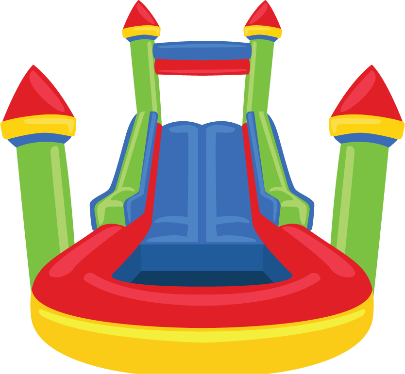 sof bounce house vector with colorful slides perfect for kids' parties and events