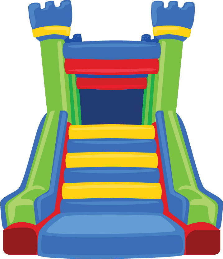 sof bounce house vector for children's outdoor fun, bright colors and safe playtime