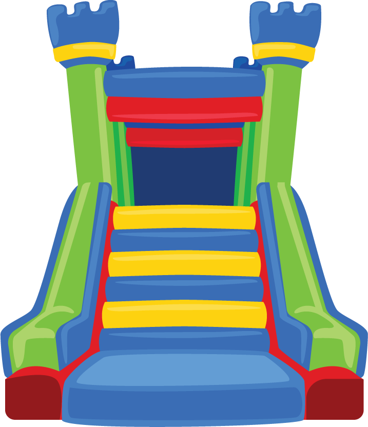 sof bounce house vector for children's outdoor fun, bright colors and safe playtime