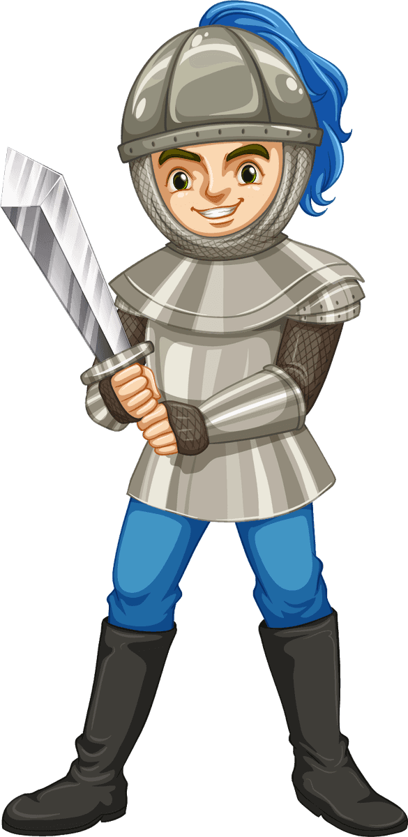 soldiers set medieval character with armor and sword for games or storytelling
