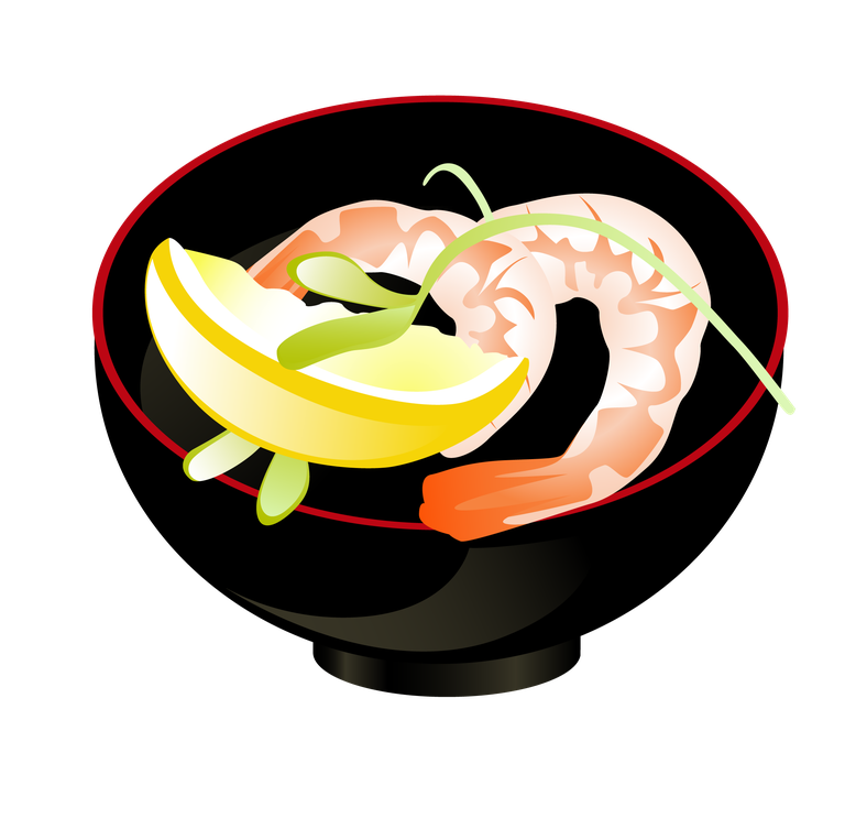 soup bowl seafood vector featuring shrimp and lemon for culinary presentations