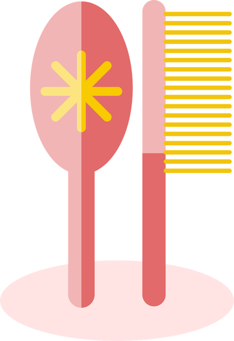 spa spa icons set featuring stylish comb and reflective spoon for beauty treatments