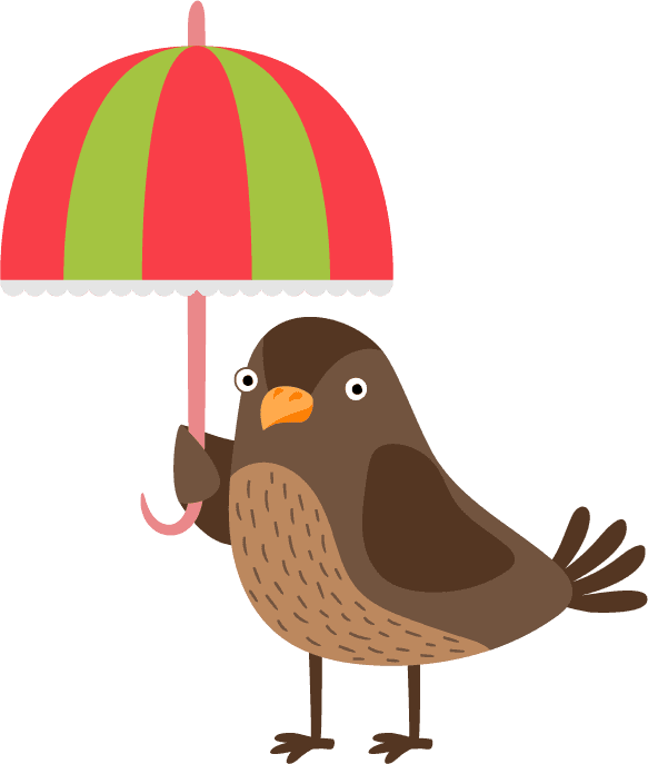 sparrow cute birds illustration set