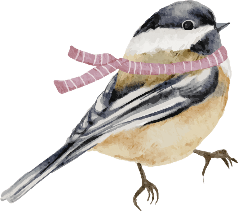 sparrow winter watercolor collection with penguin squirrel white bear bird
