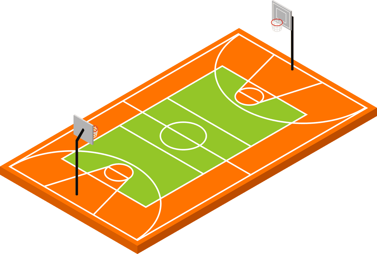 isolated isometric sport fields illustration