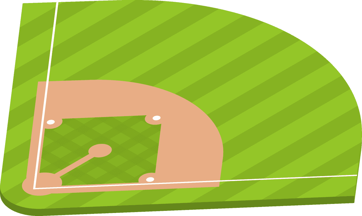 isolated isometric sport fields illustration featuring a baseball diamond with vibrant grass patterns