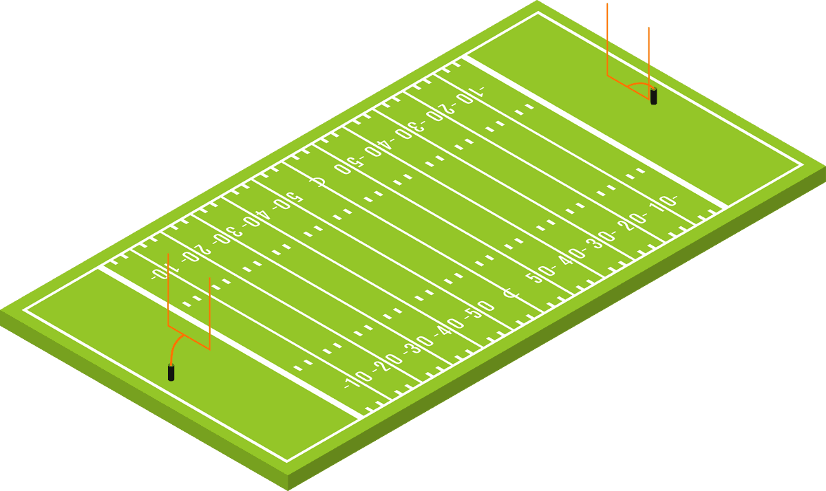 isolated isometric sport fields illustration featuring an immersive football pitch layout