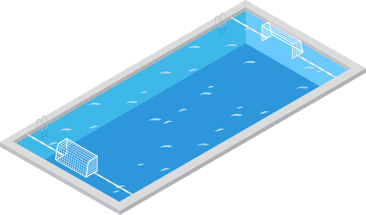 isolated isometric sport fields illustration featuring a detailed swimming pool scene