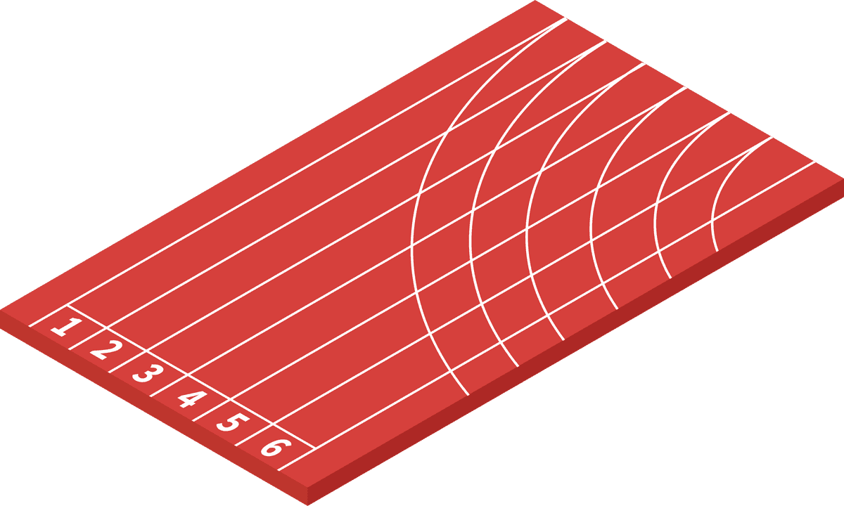 isolated isometric sport fields illustration featuring a running track with clear lane markings