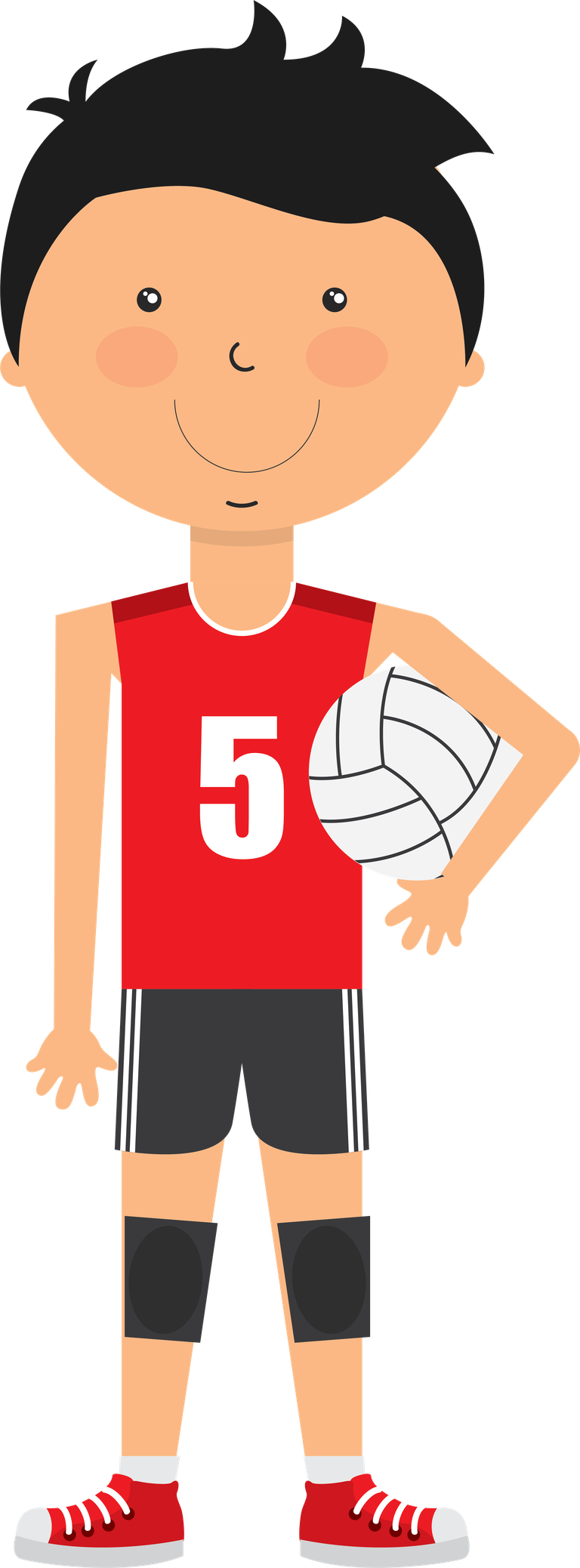 Flat icons of kids doing different types of sports