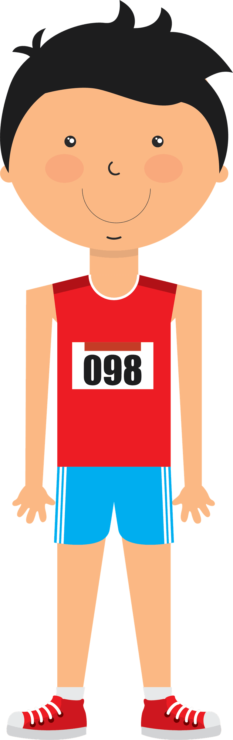 Flat icons of kids doing different types of sports