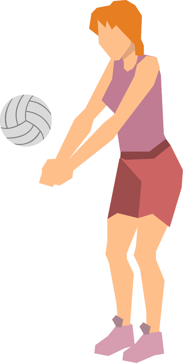 sport people flat icons showcasing volleyball players in action for sports-themed projects