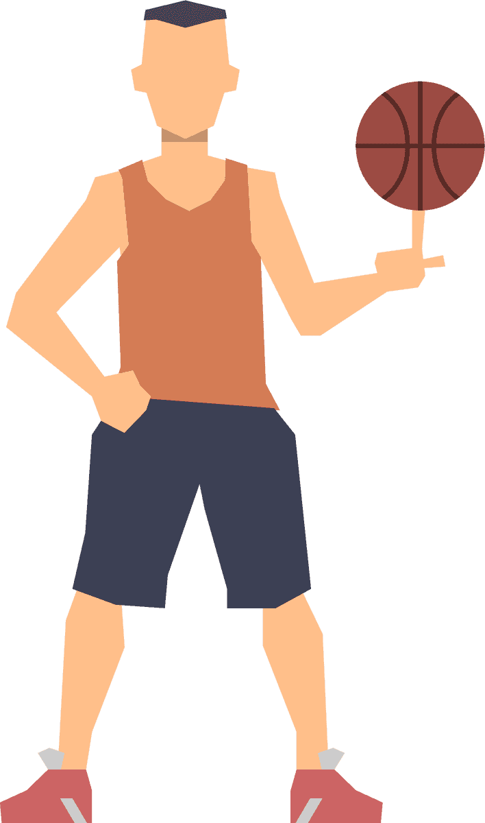 sport people flat icons featuring basketball player in vibrant colors for active lifestyle branding