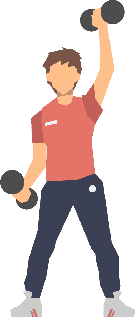 sport people flat icons of athletes lifting weights and exercising for fitness enthusiasts