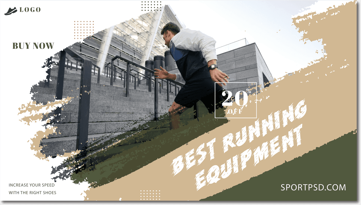 sport youtube thumbnail collection featuring dynamic running gear promotion and eye-catching visuals