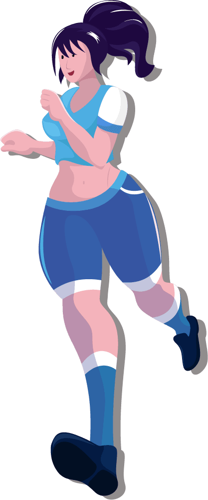 sports girls icons colored cartoon characters sketch