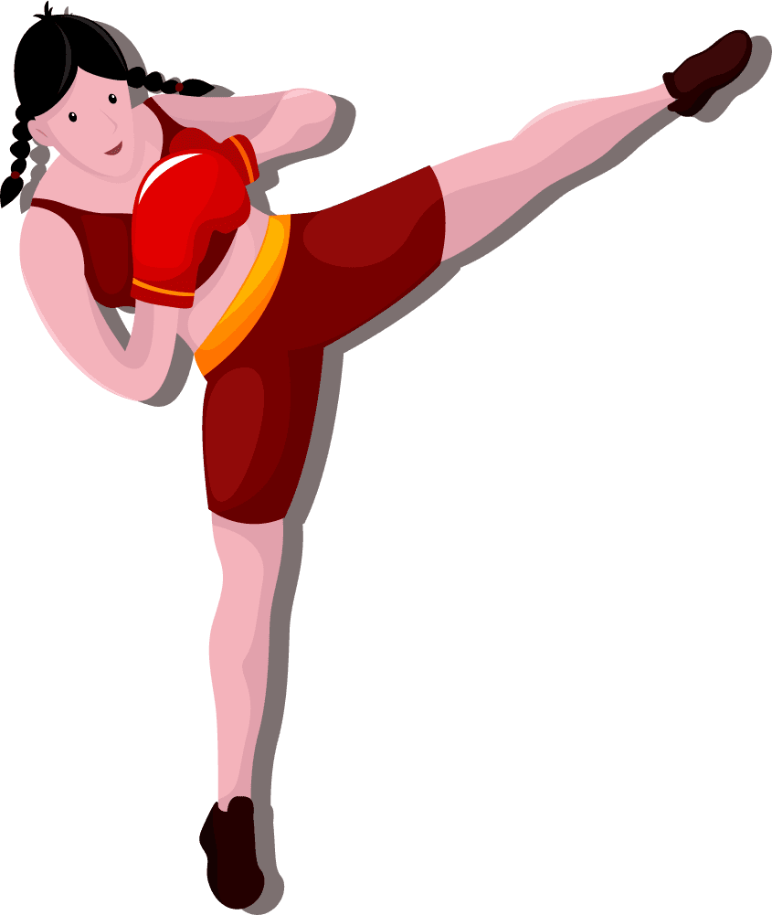 sports girls icons colored cartoon characters sketch