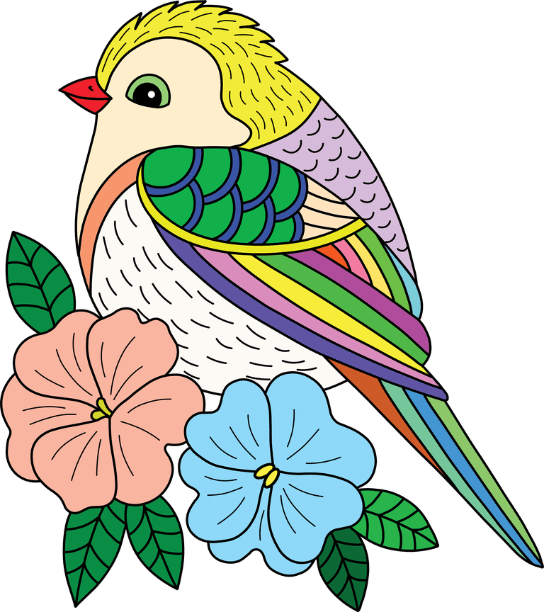 spring birds and flowers sparrow colors