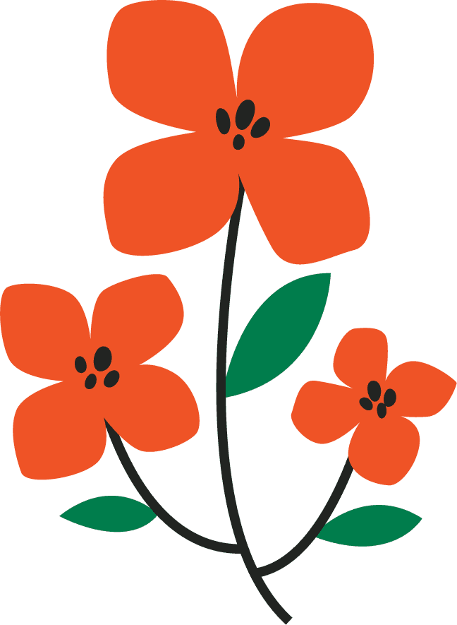 simple spring flower illustration with vibrant colors for cheerful decorations and crafting projects