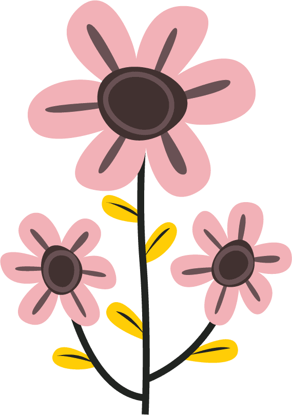 simple spring flower illustration with cheerful colors for home and garden decor