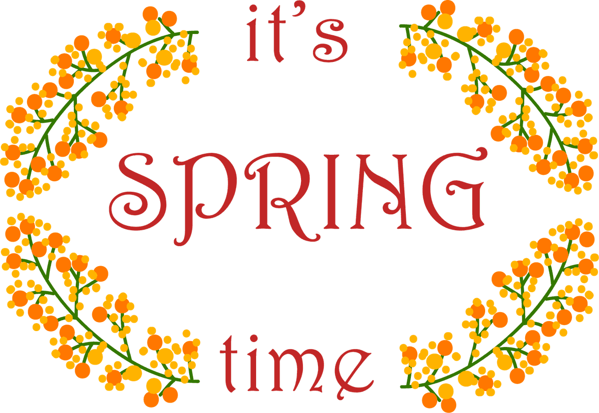 spring logotypes bird flowers texts decor