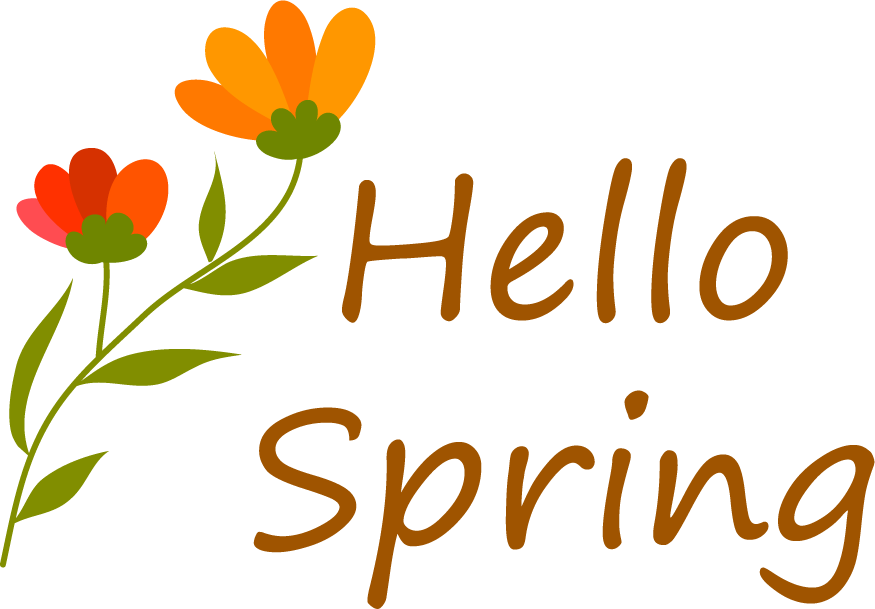 spring logotypes bird flowers texts decor