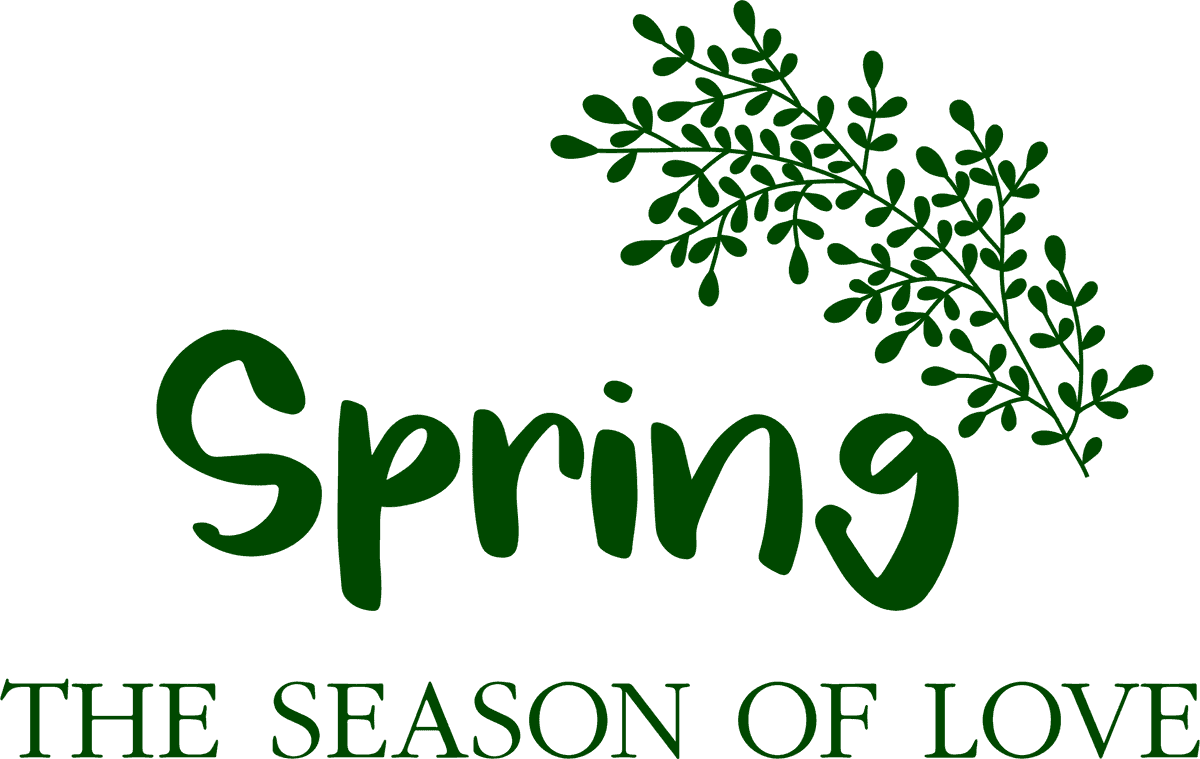 spring logotypes bird flowers texts decor