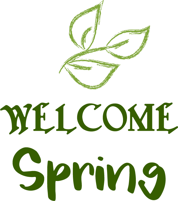 spring logotypes bird flowers texts decor