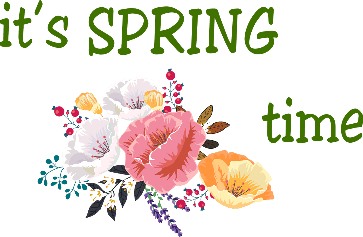 spring logotypes bird flowers texts decor