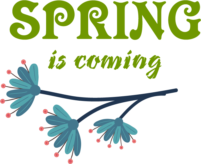 spring logotypes bird flowers texts decor
