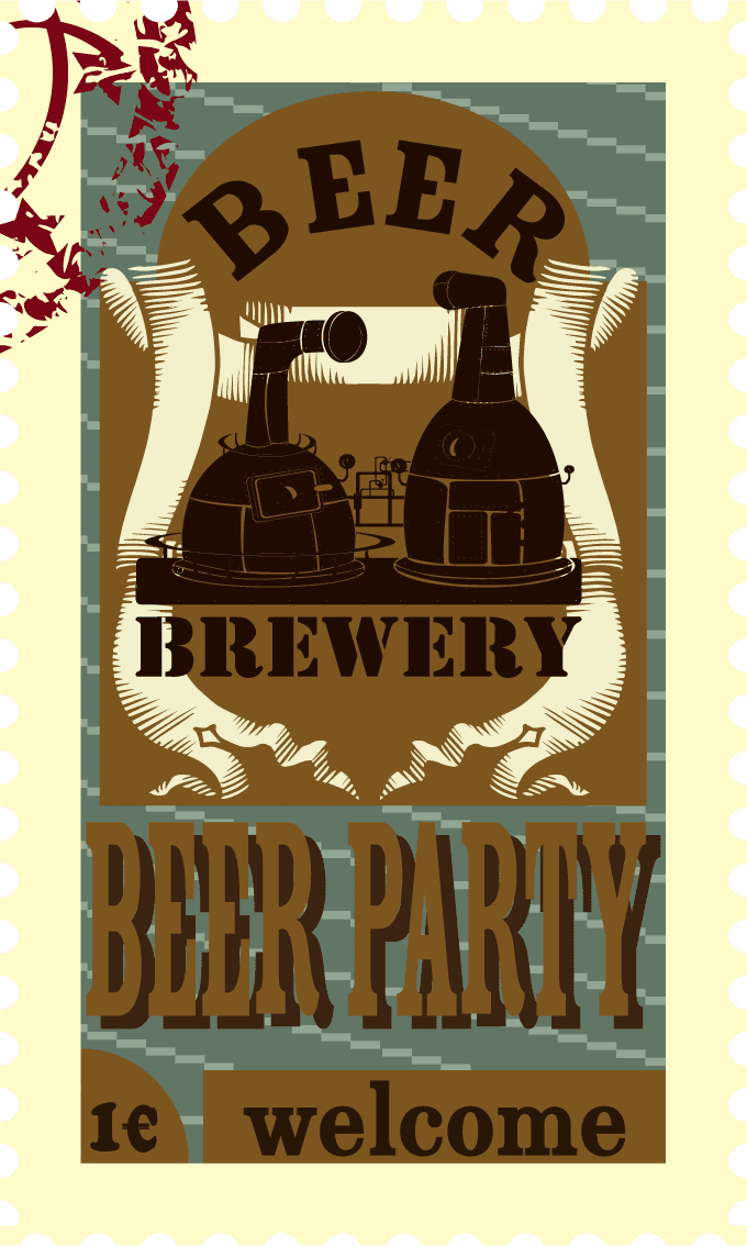 Stamp vintage beer vector