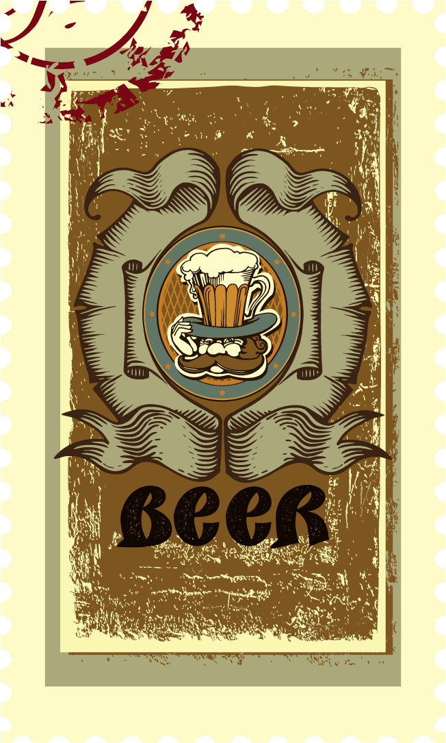 Stamp vintage beer vector