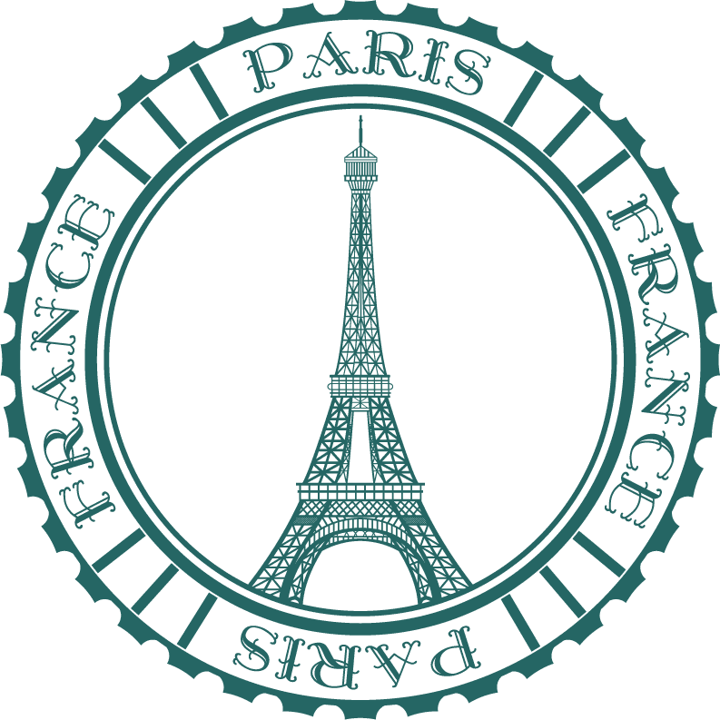 stamps with landmarks graphics featuring the iconic eiffel tower in paris, france