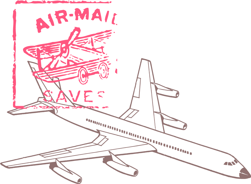stamps with landmarks graphics for unique travel-themed correspondence and invitations