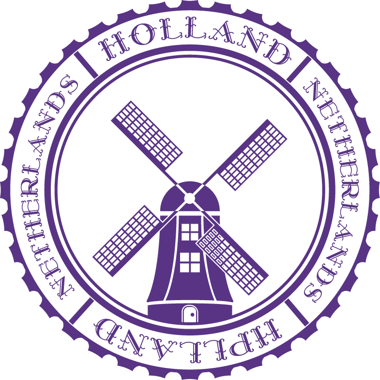 stamps with landmarks graphics inspired by holland's iconic windmills and heritage
