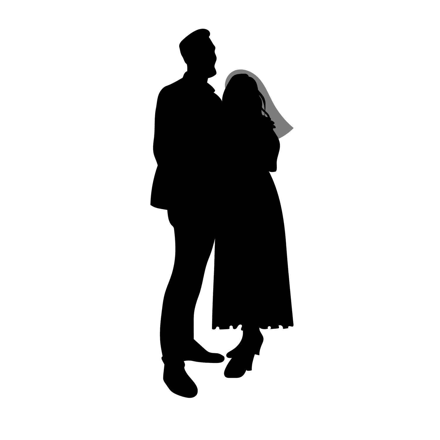 standing wedding couples silhouettes black standing couple