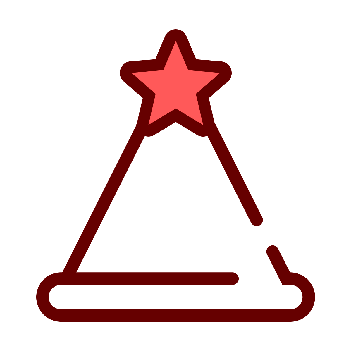 flat icon of a festive party hat with star for celebration events